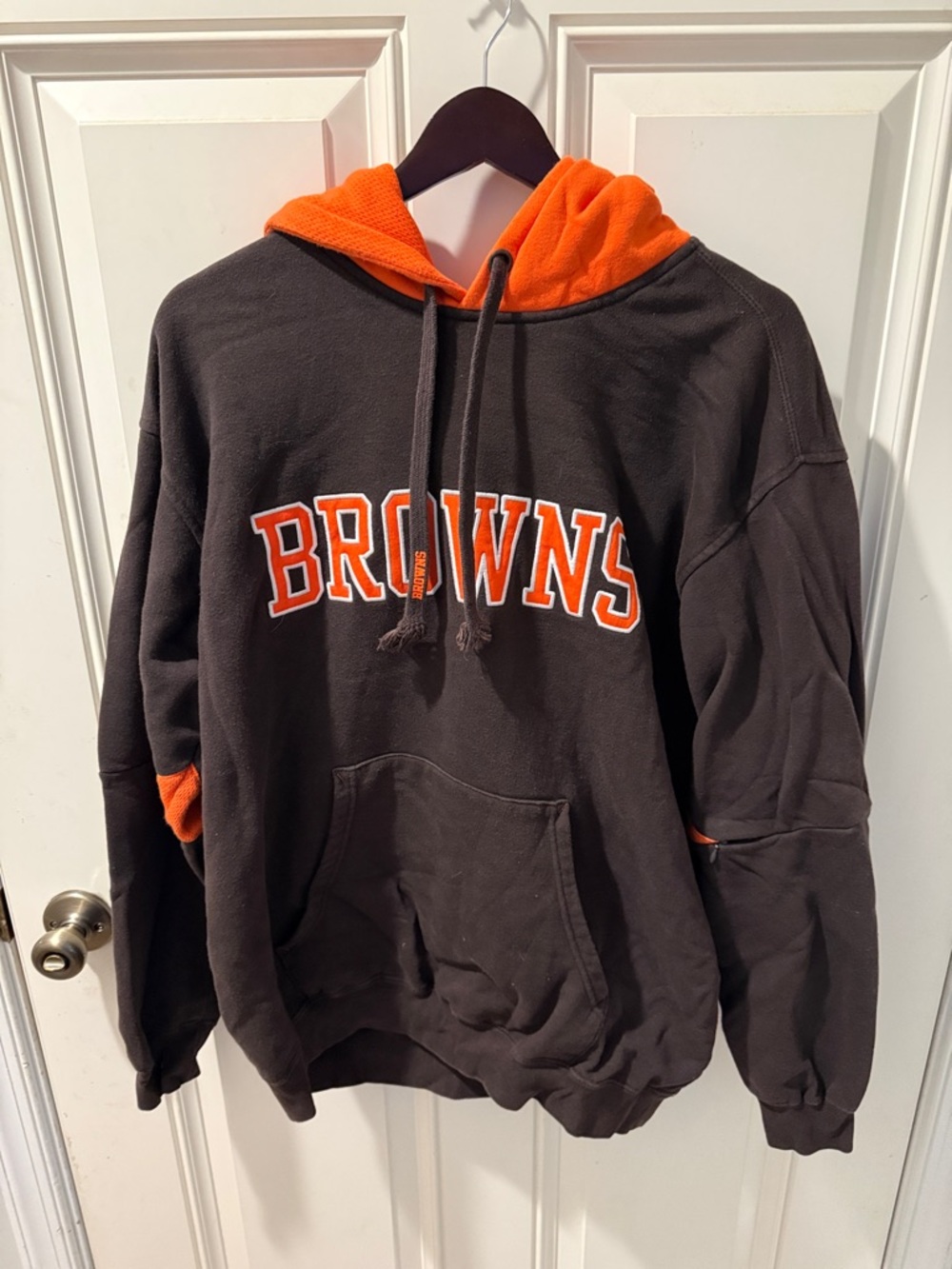 Men's Cleveland Browns Hooded Pullover Sweatshirt - “Helmet Hood” Size L